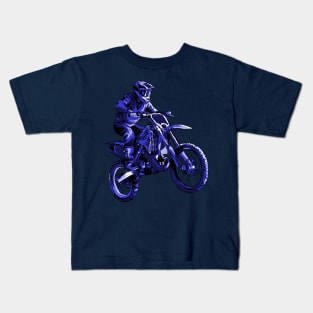 Blue Motocross Kids T-Shirt